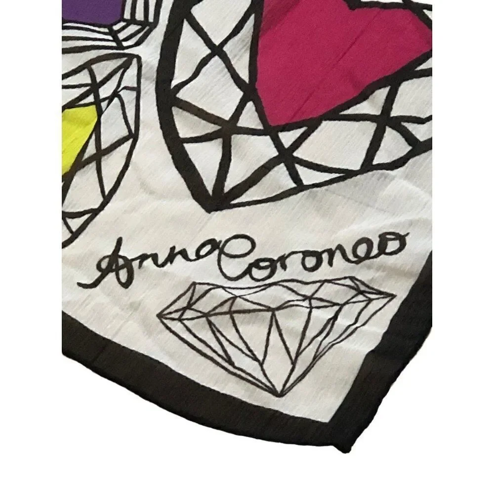 Anna Coroneo Silk Scarf abstract 42” x 42”